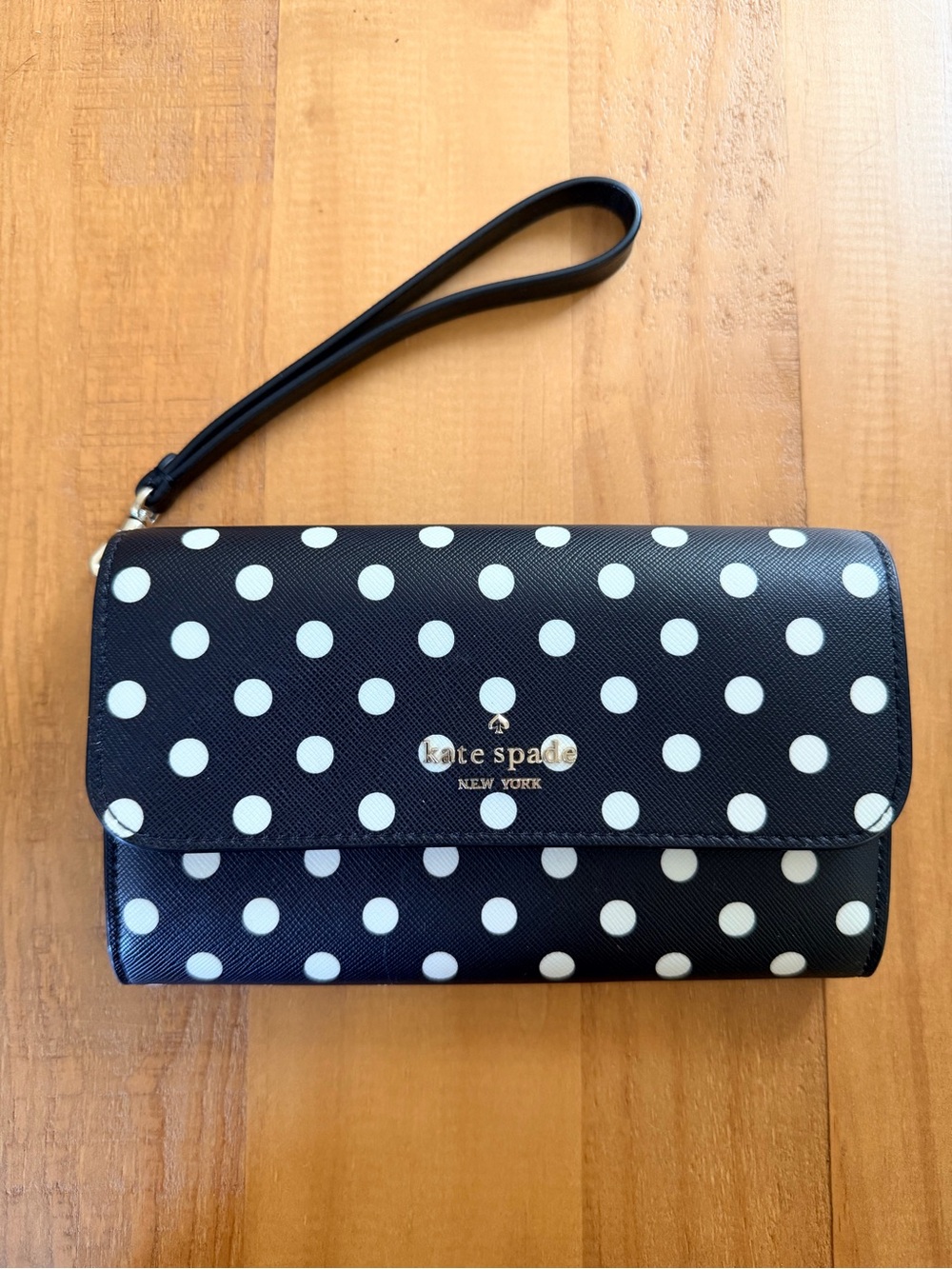 Kate Spade Black & White Polka Dot Wristlet